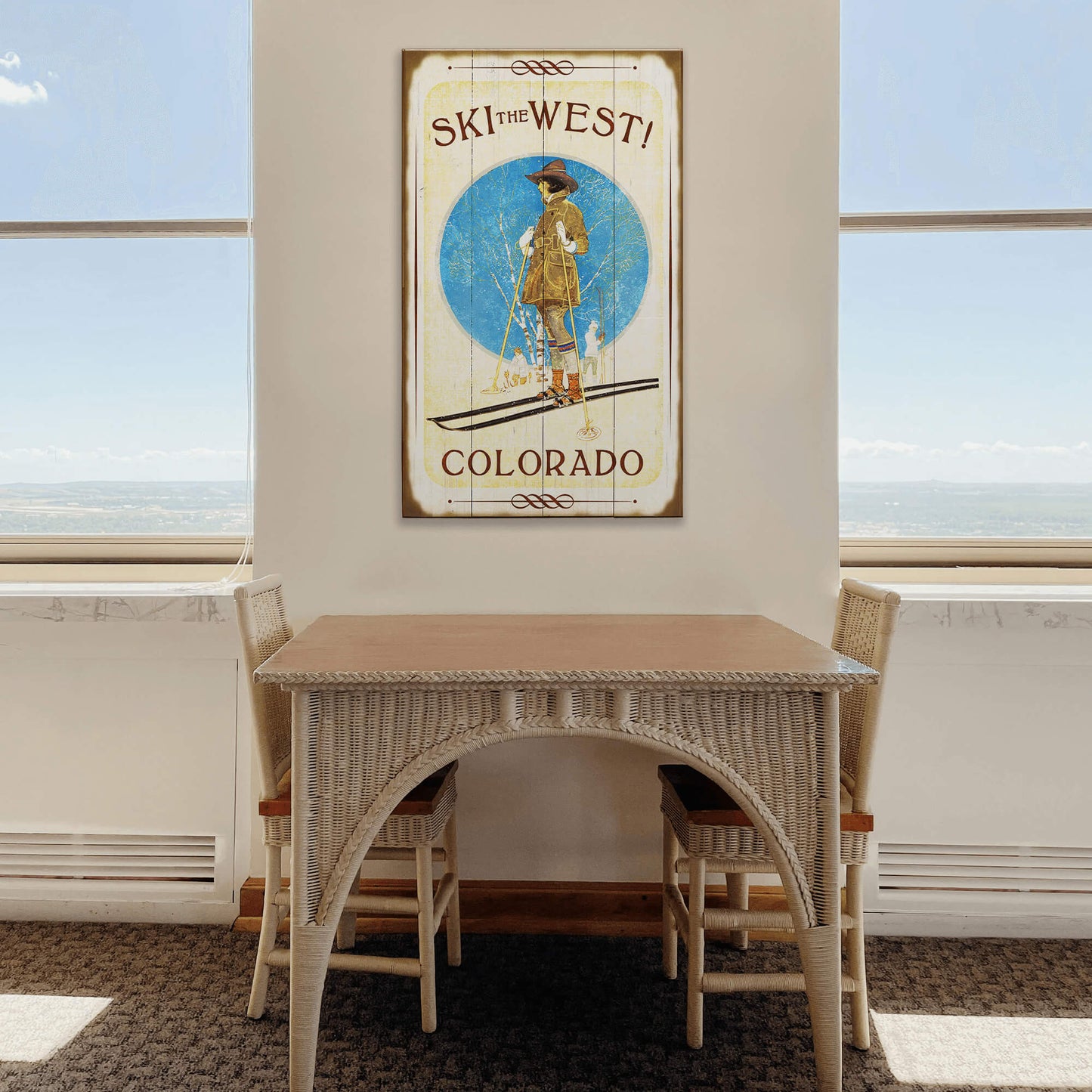 Ski the West! - Wood & Metal Wall Art