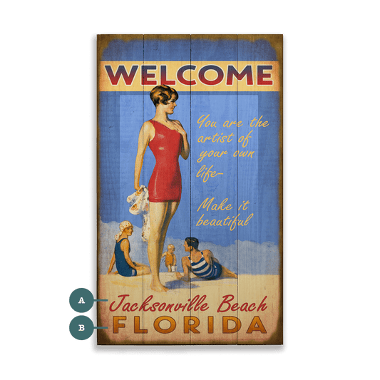 Seaside Greetings - Wood & Metal Wall Art