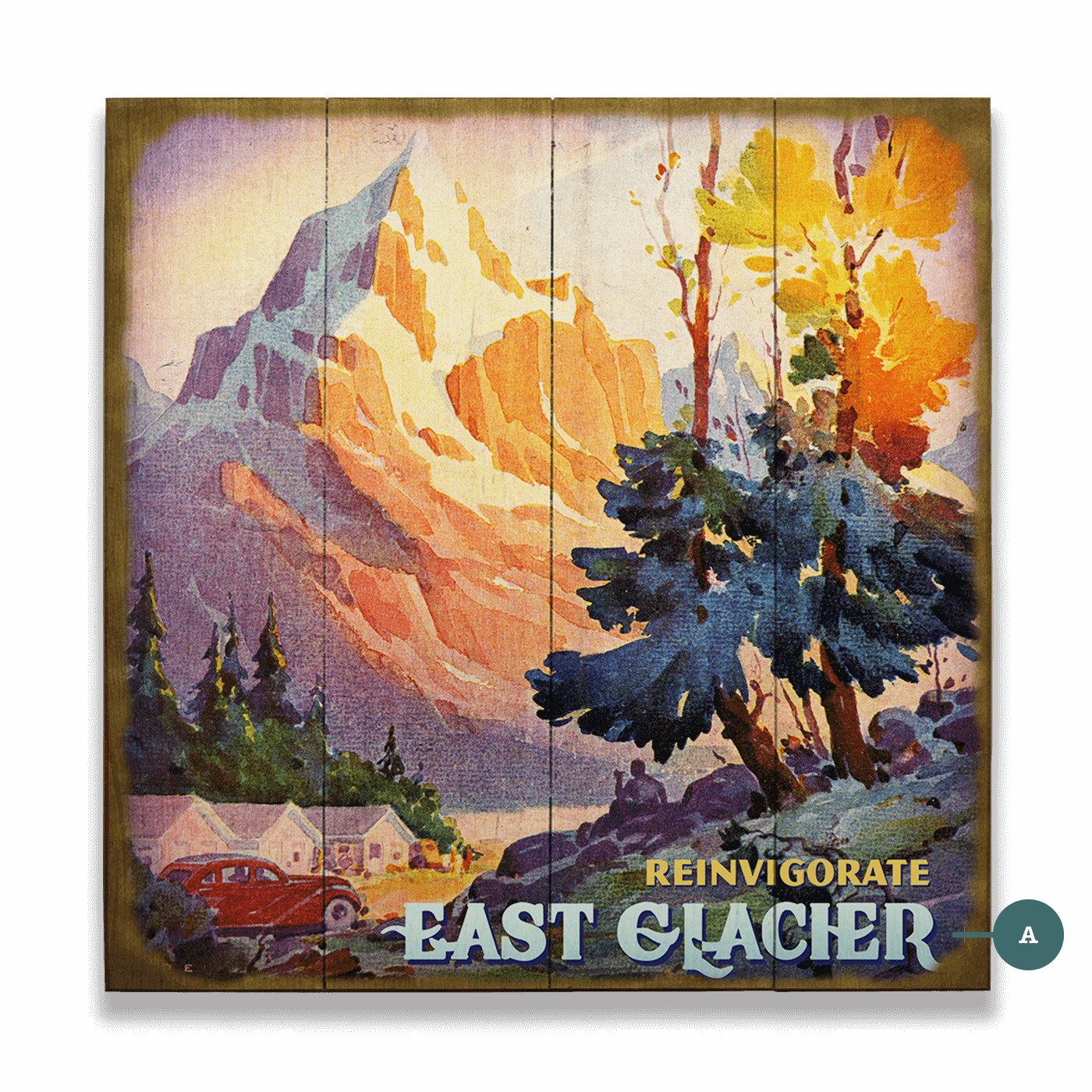 Reinvigorate: Mountain Cabin Scene - Wood & Metal Wall Art