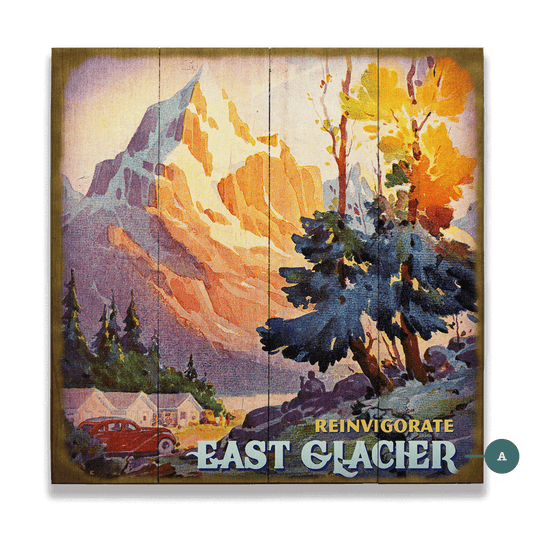 Reinvigorate: Mountain Cabin Scene - Wood & Metal Wall Art