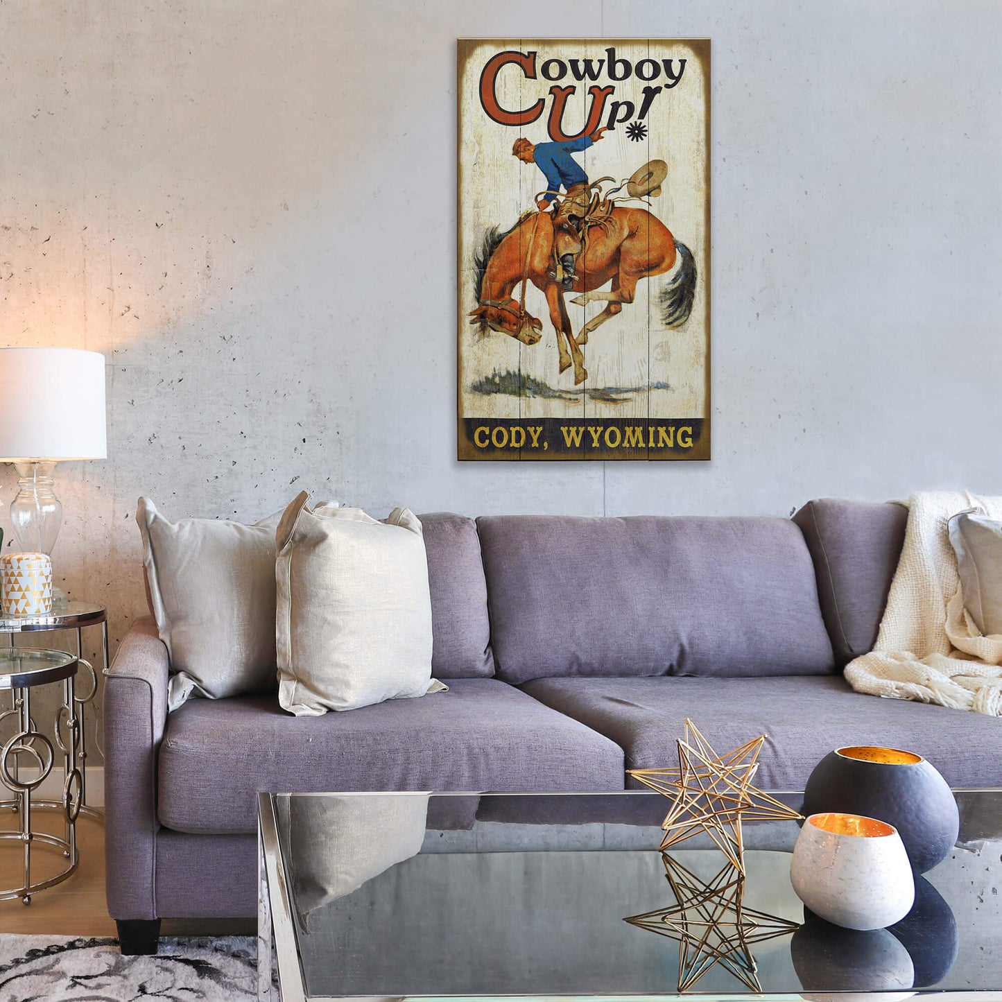 Cowboy Up: Personalized - Wood & Metal Wall Art
