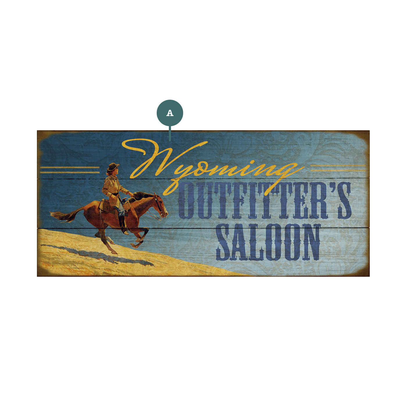 Golden Ride Outfitter's Saloon - Wood & Metal Wall Art