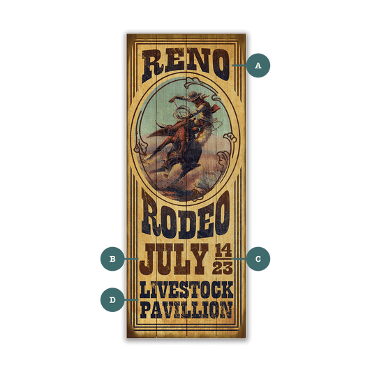 Reno Rodeo Cameo - Wood & Metal Wall Art