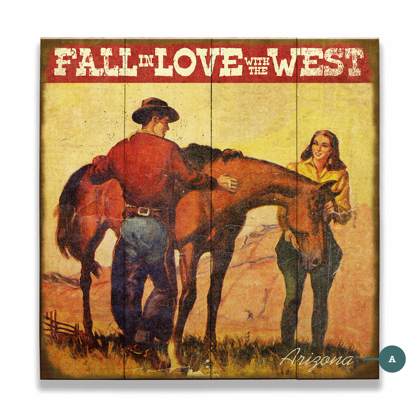 Fall In Love With the West - Wood & Metal Wall Art