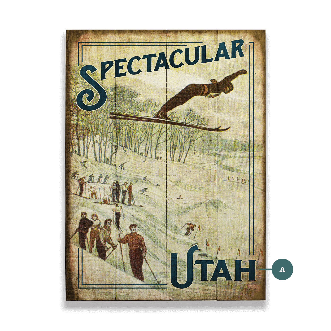 Spectacular Ski Jumper - Wood & Metal Wall Art