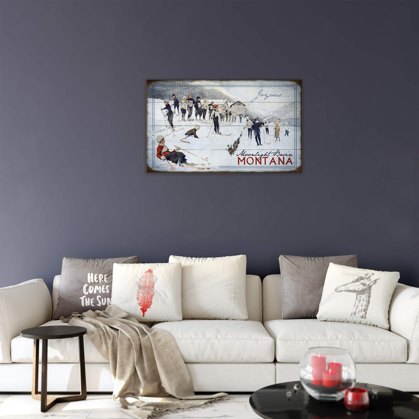Joyous Skiing - Wood & Metal Wall Art