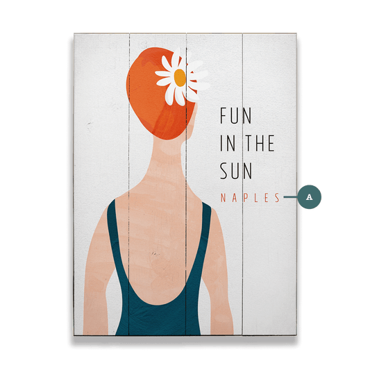 Fun in the Sun Swimcap Lady - Wood & Metal Wall Art