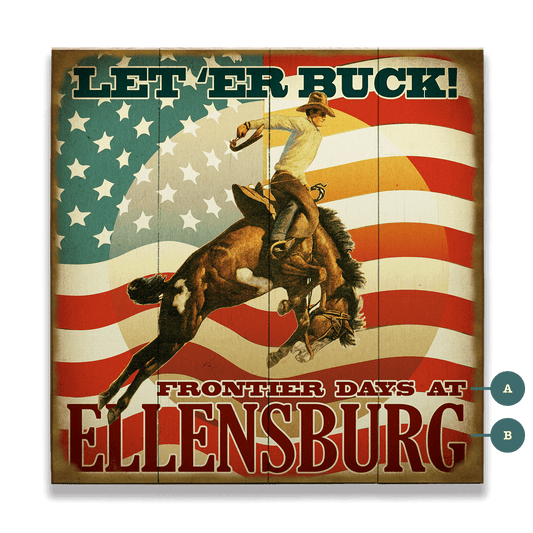 Let 'Er Buck - Wood & Metal Wall Art