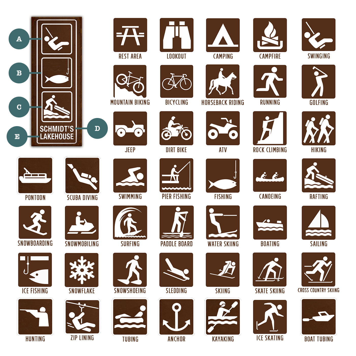 Recreational Activity Sign - Wood & Metal Wall Art