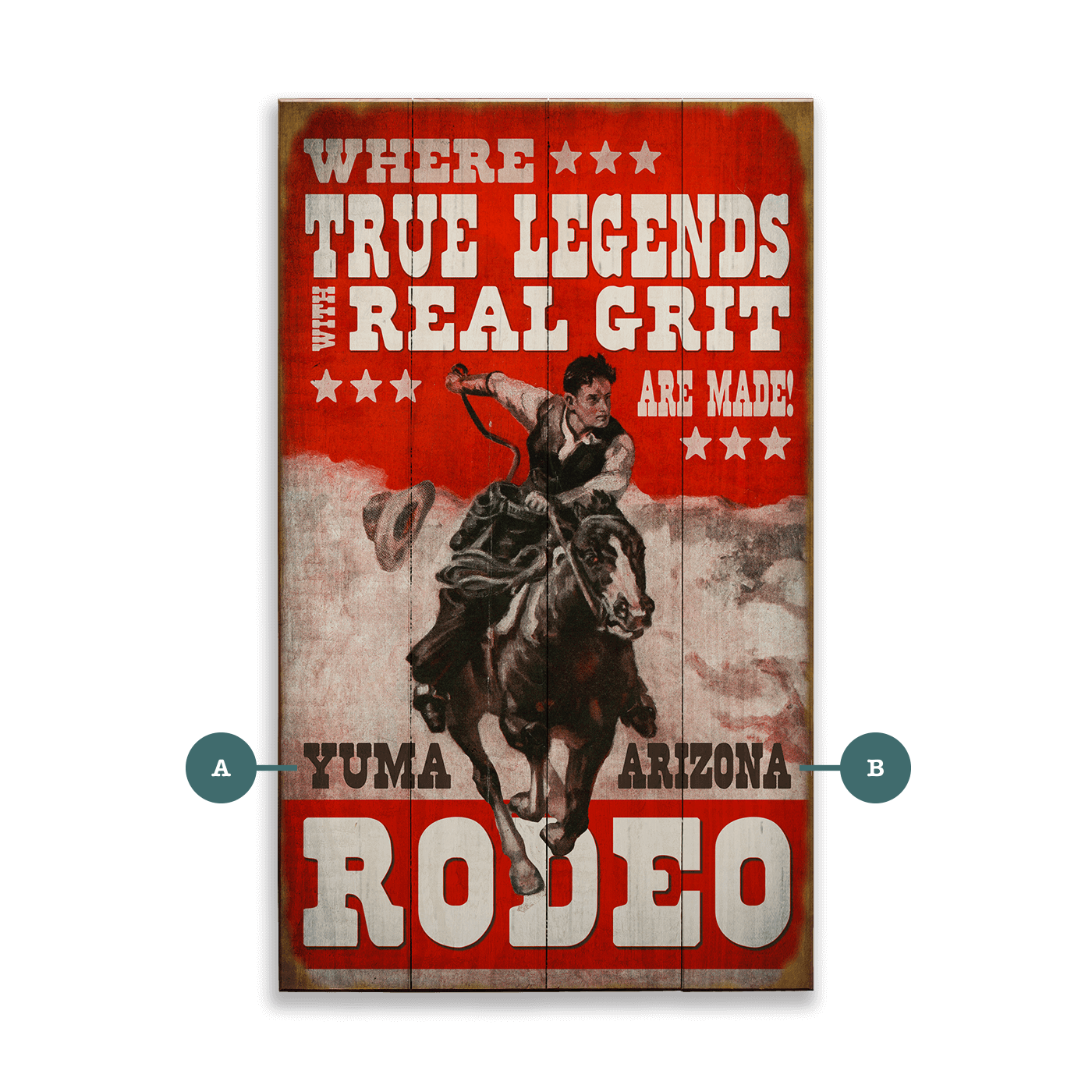 True Legends with Real Grit - Wood & Metal Wall Art
