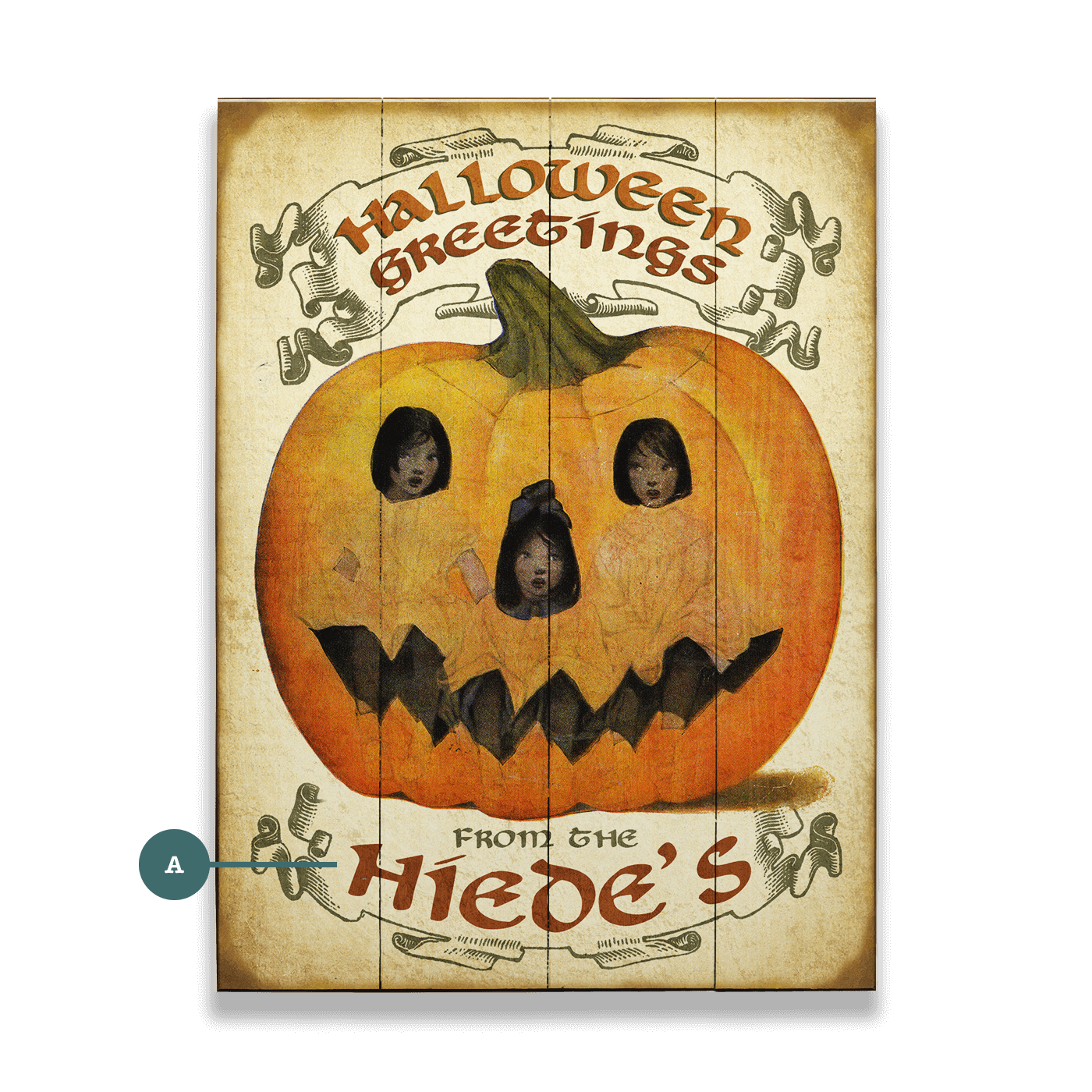 Halloween Greetings Jack-o-Lantern - Wood & Metal Wall Art