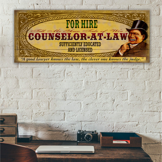 Legal Office - Counselor-at-Law: Male (Generic) - Wood & Metal Wall Art