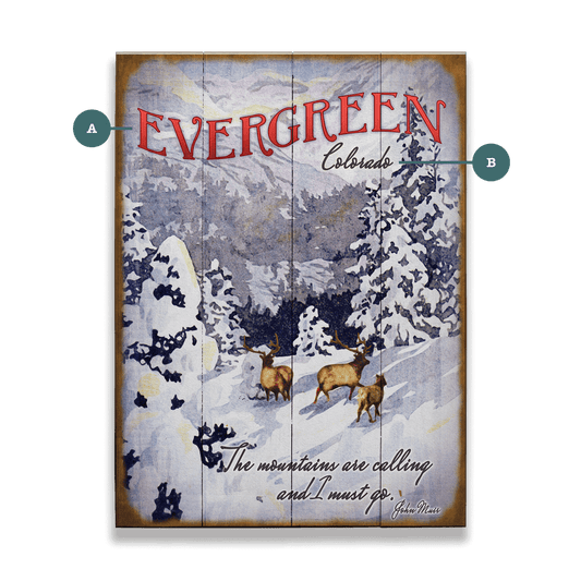 Winter Elk: The Mountains are Calling - Wood & Metal Wall Art