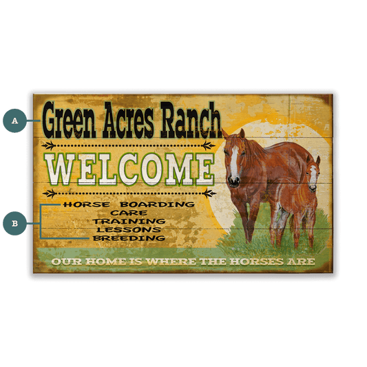 Welcome to the Horse Ranch - Wood & Metal Wall Art