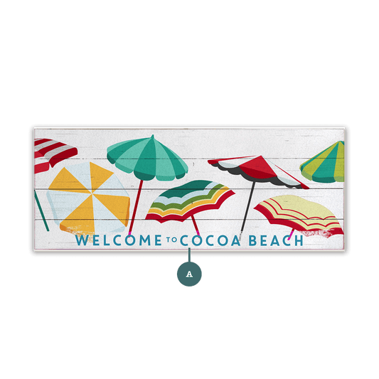 Umbrella Beach - Wood & Metal Wall Art