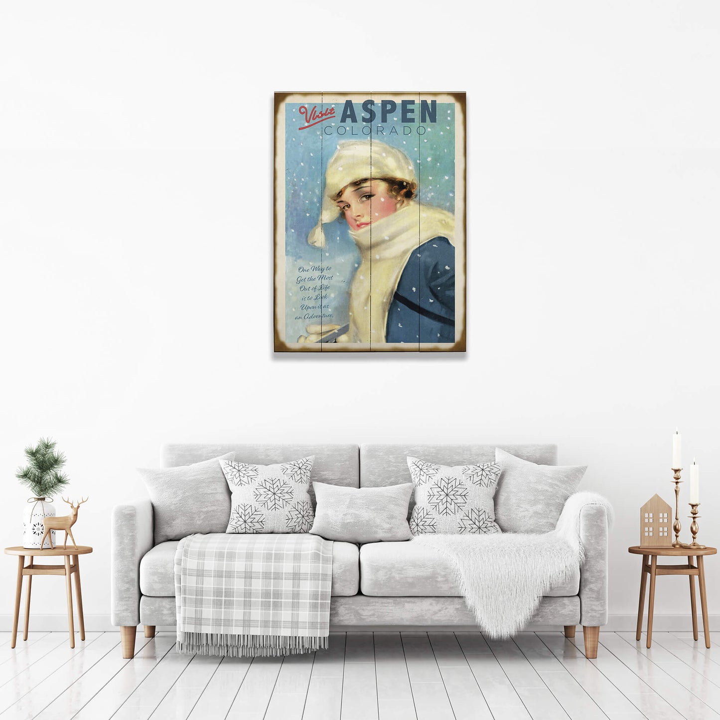 Frost-Kissed Muse - Wood & Metal Wall Art