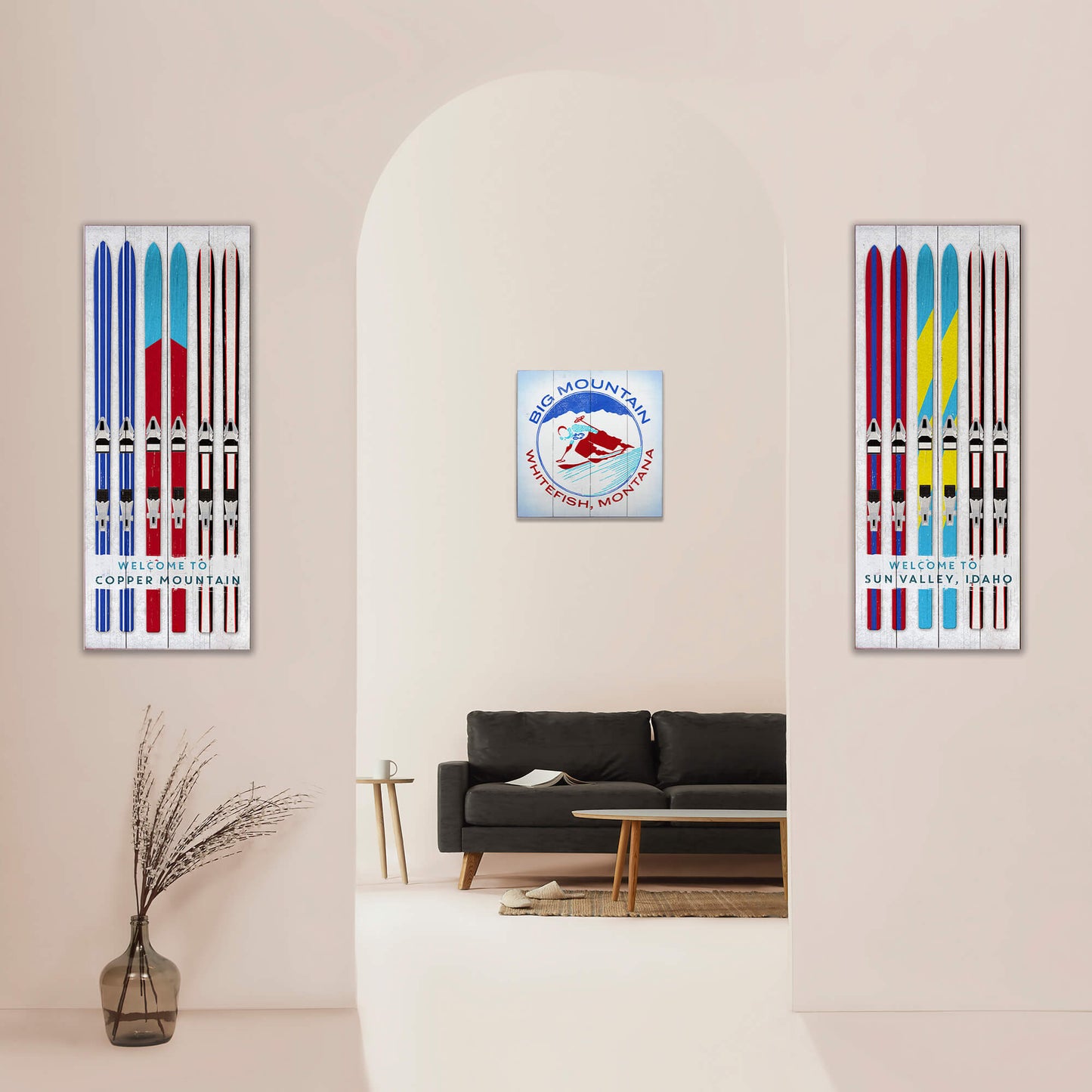 Alpine Rush Downhill Skier - Wood & Metal Wall Art