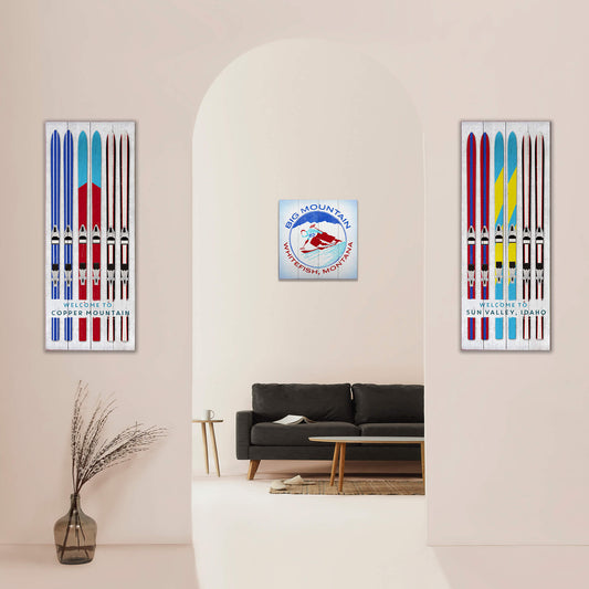 Alpine Rush Downhill Skier - Wood & Metal Wall Art