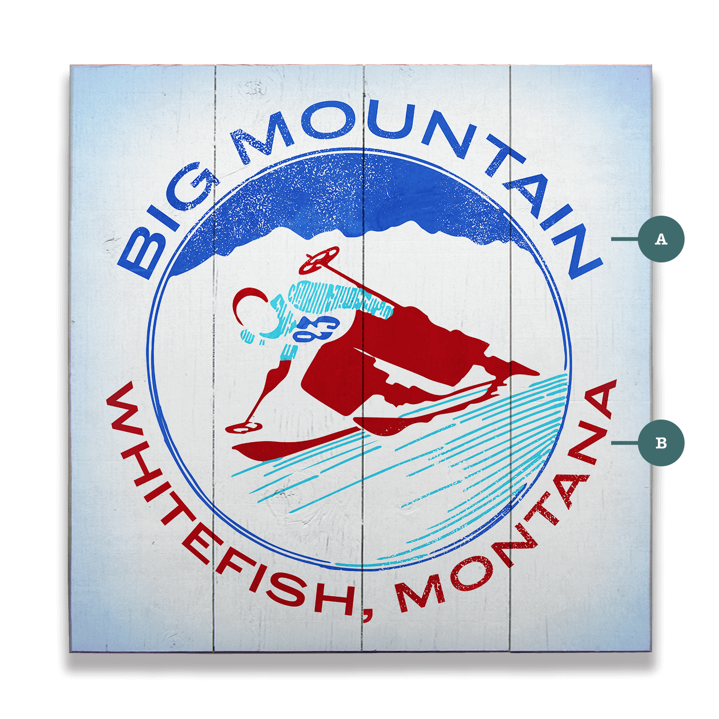 Alpine Rush Downhill Skier - Wood & Metal Wall Art