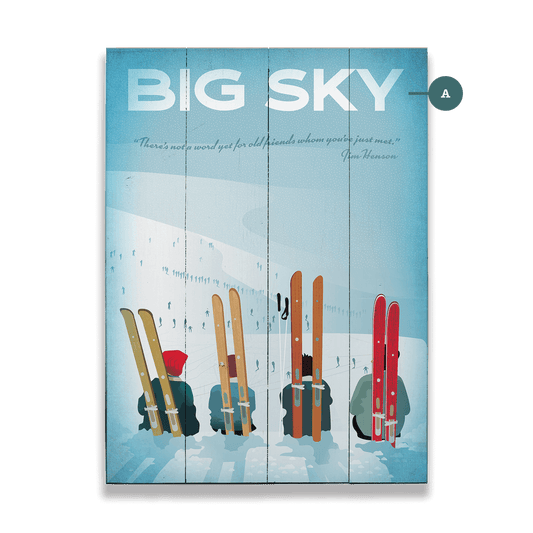 Ski Chairs: Chillin' at Big Sky - Wood & Metal Wall Art