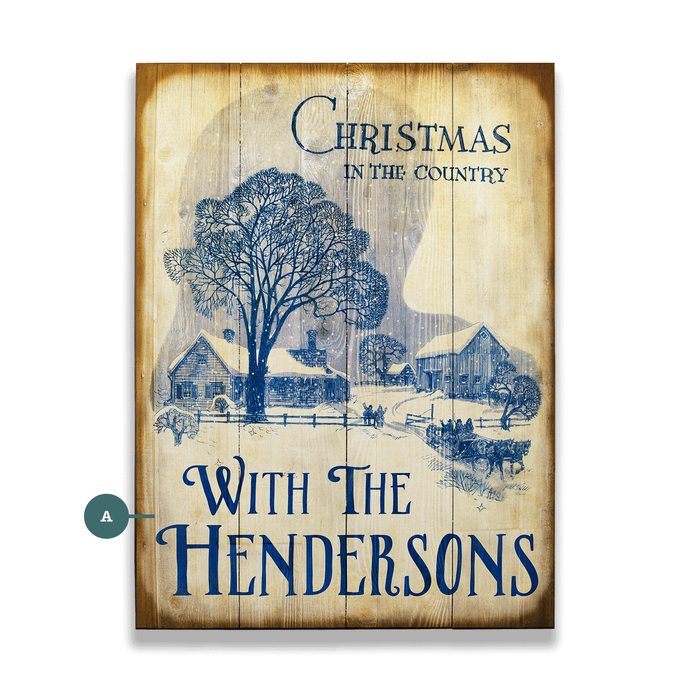 Christmas in the Country: Personalized - Wood & Metal Wall Art