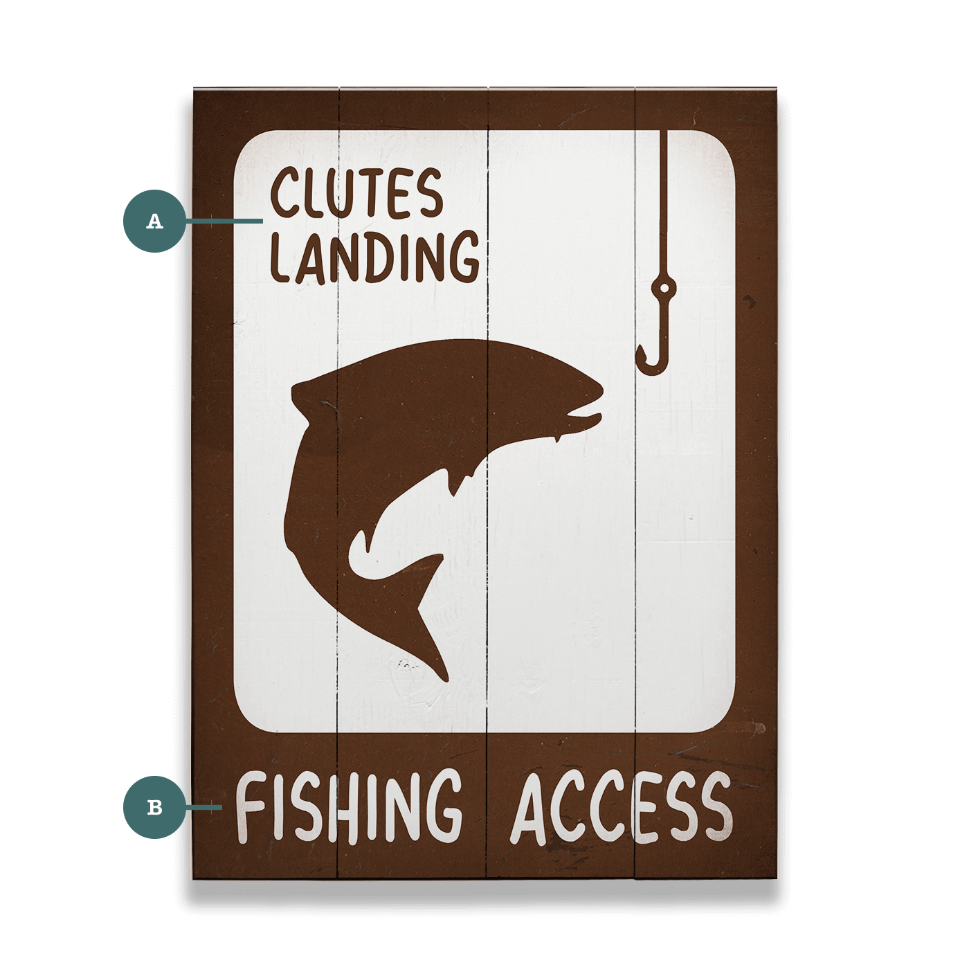 Fishing Access - Wood & Metal Wall Art