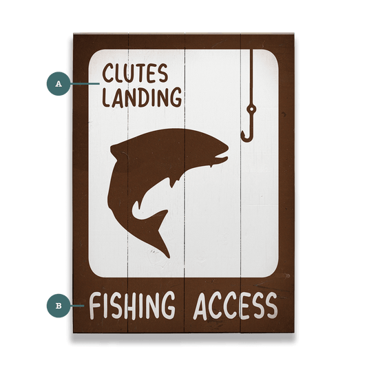 Fishing Access - Wood & Metal Wall Art
