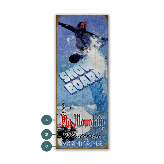 Soaring Over the Summit Snowboard - Wood & Metal Wall Art