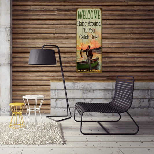 Hang Around Fisherman - Wood & Metal Wall Art