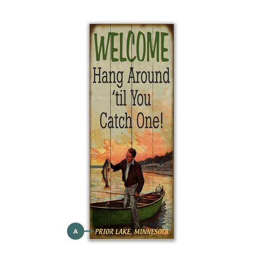 Hang Around Fisherman - Wood & Metal Wall Art