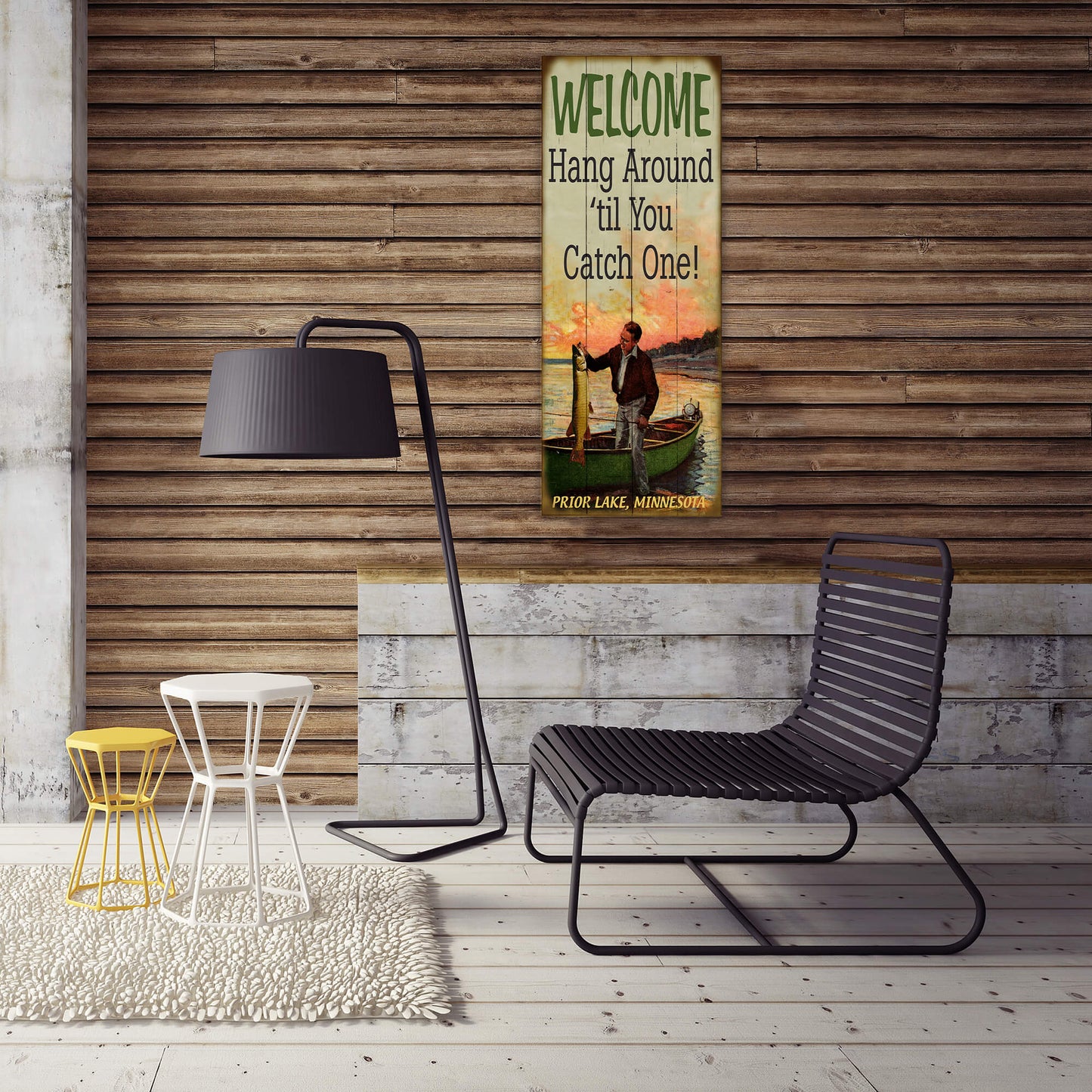 Hang Around Fisherman - Wood & Metal Wall Art