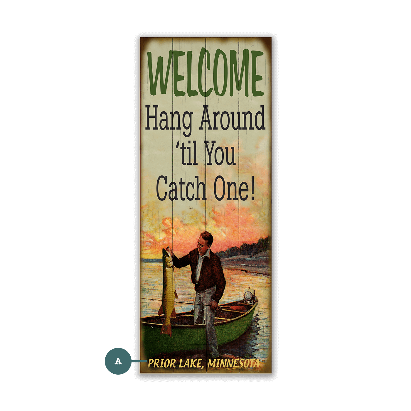 Hang Around Fisherman - Wood & Metal Wall Art
