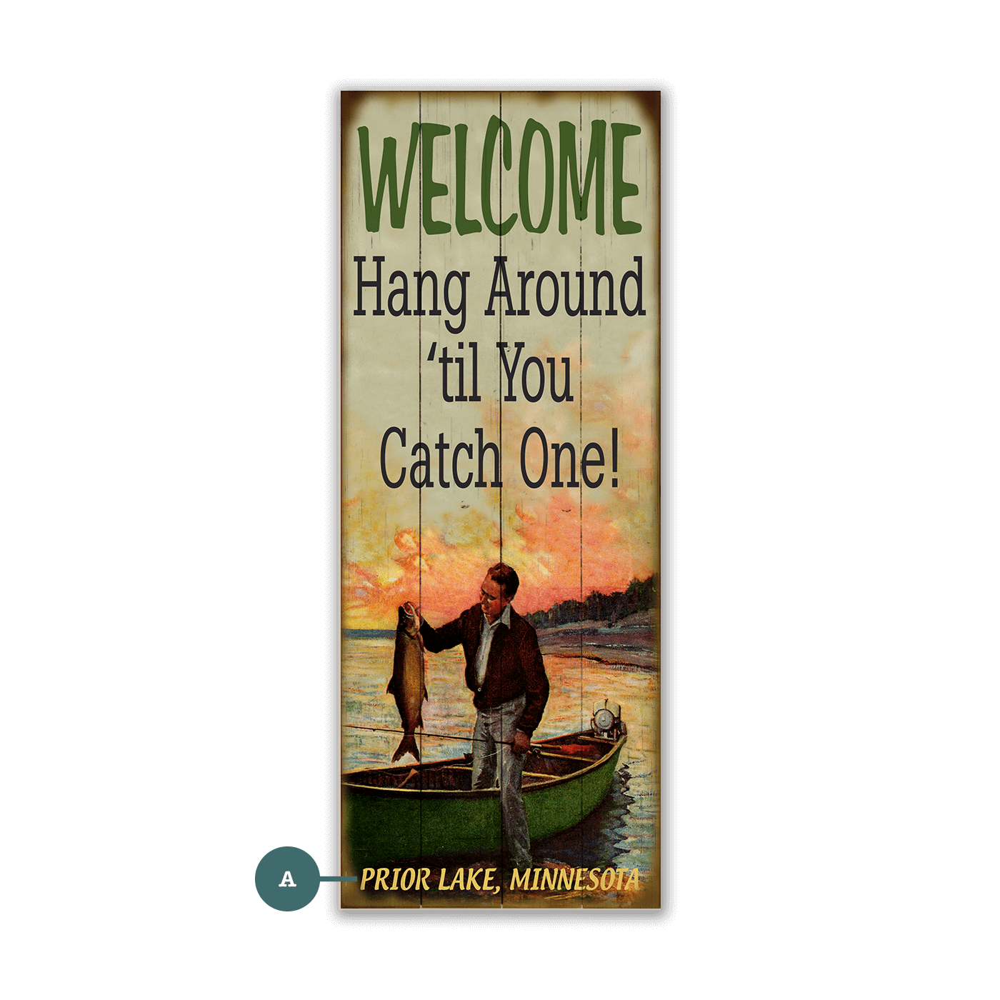 Hang Around Fisherman - Wood & Metal Wall Art