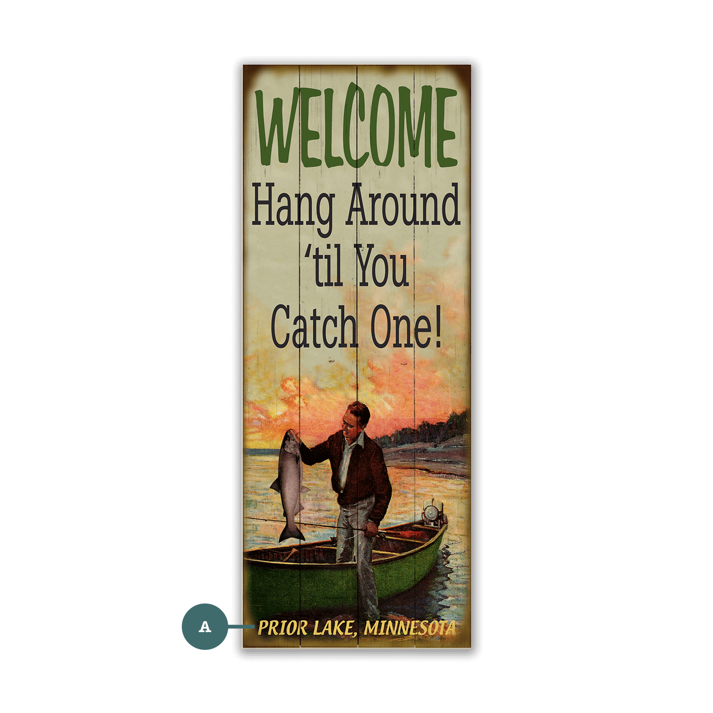 Hang Around Fisherman - Wood & Metal Wall Art