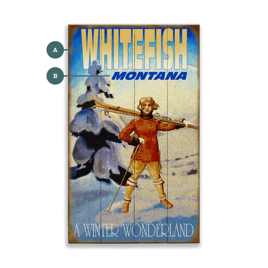 Winter Wonderland Ski Girl - Wood & Metal Wall Art