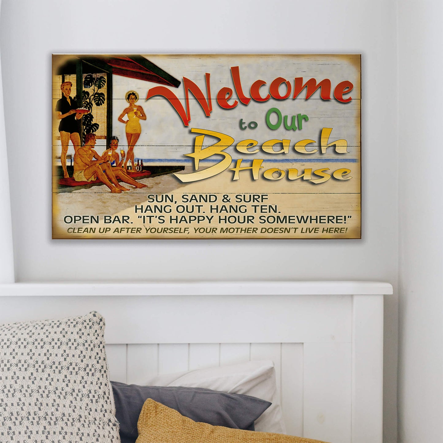 Beach House Welcome: Generic - Wood & Metal Wall Art