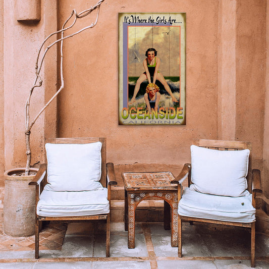 Where the Girls Are: Ocean - Wood & Metal Wall Art