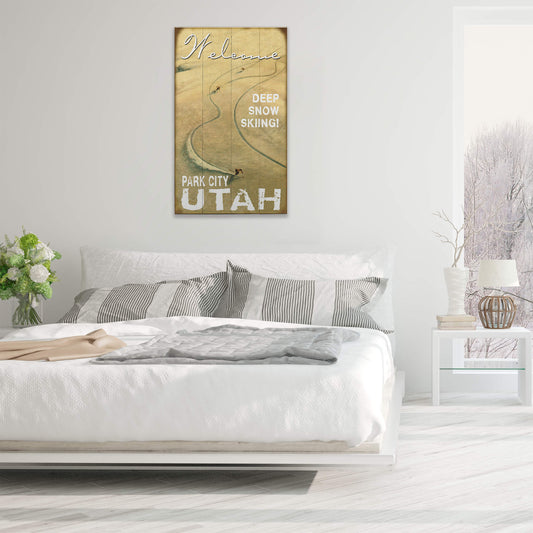 Deep Snow Skier - Wood & Metal Wall Art