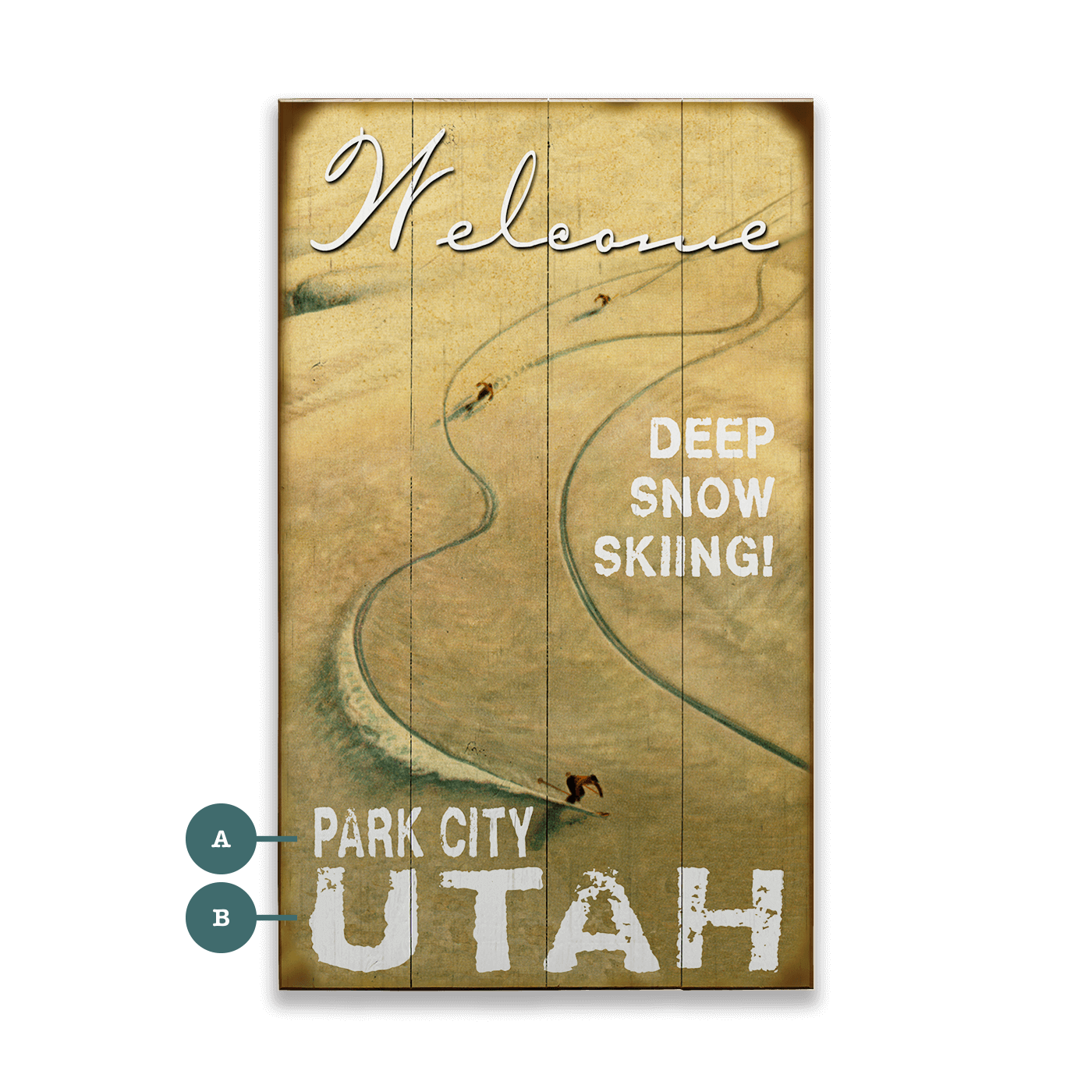Deep Snow Skier - Wood & Metal Wall Art