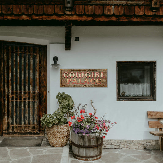 Cowgirl Palace - Wood & Metal Wall Art