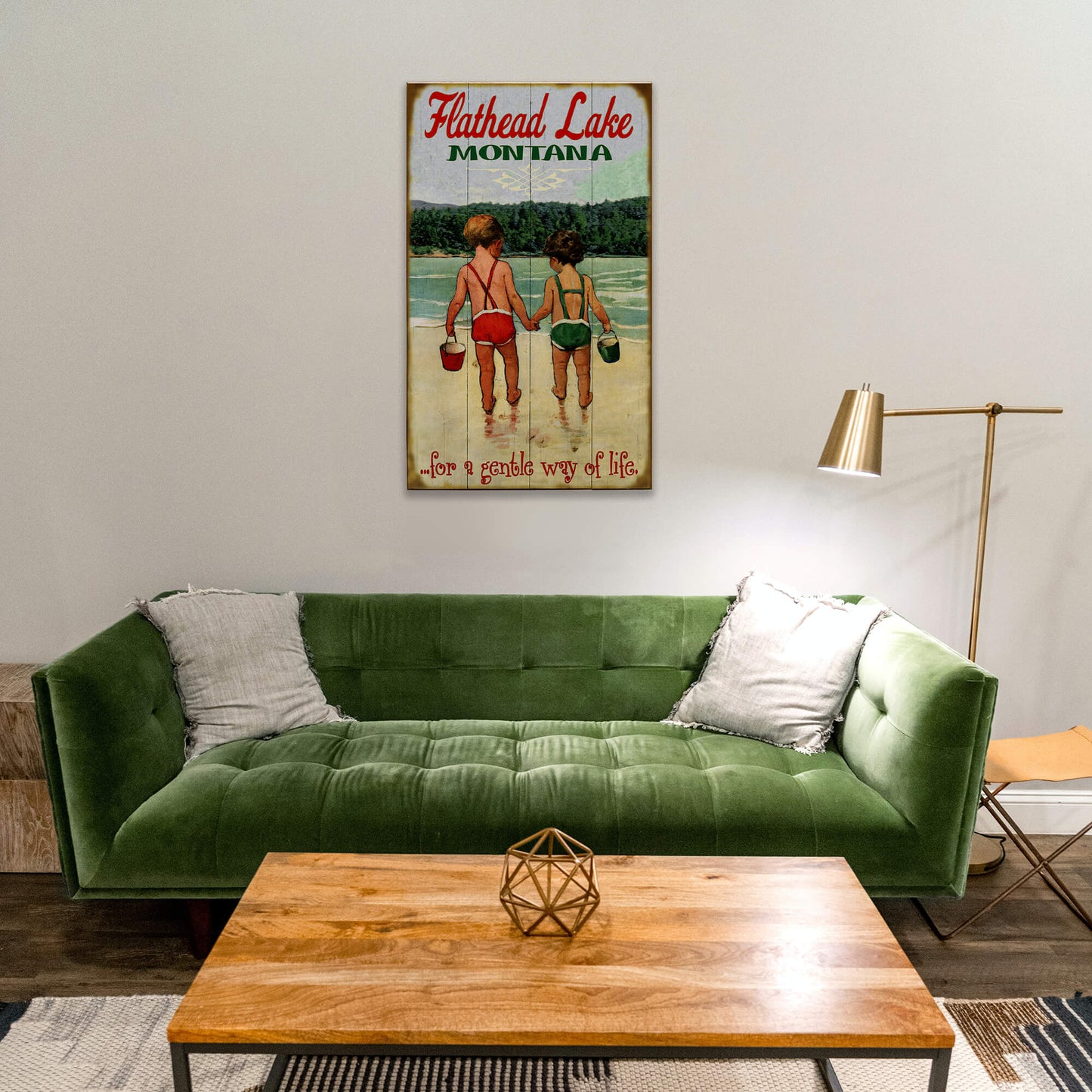 Hand in Hand: Children's Lake Time - Wood & Metal Wall Art