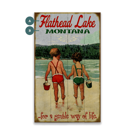 Hand in Hand: Children's Lake Time - Wood & Metal Wall Art