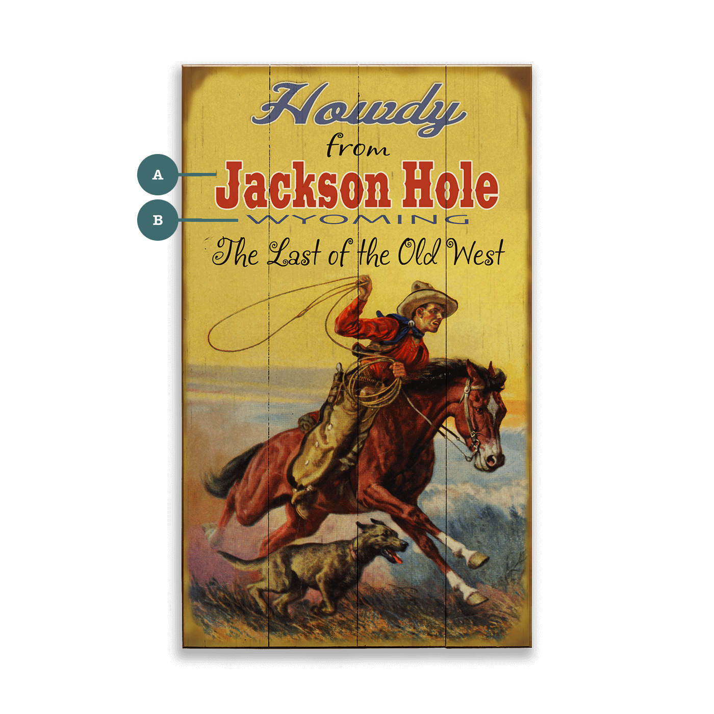 Howdy, The Last of the Old West - Wood & Metal Wall Art