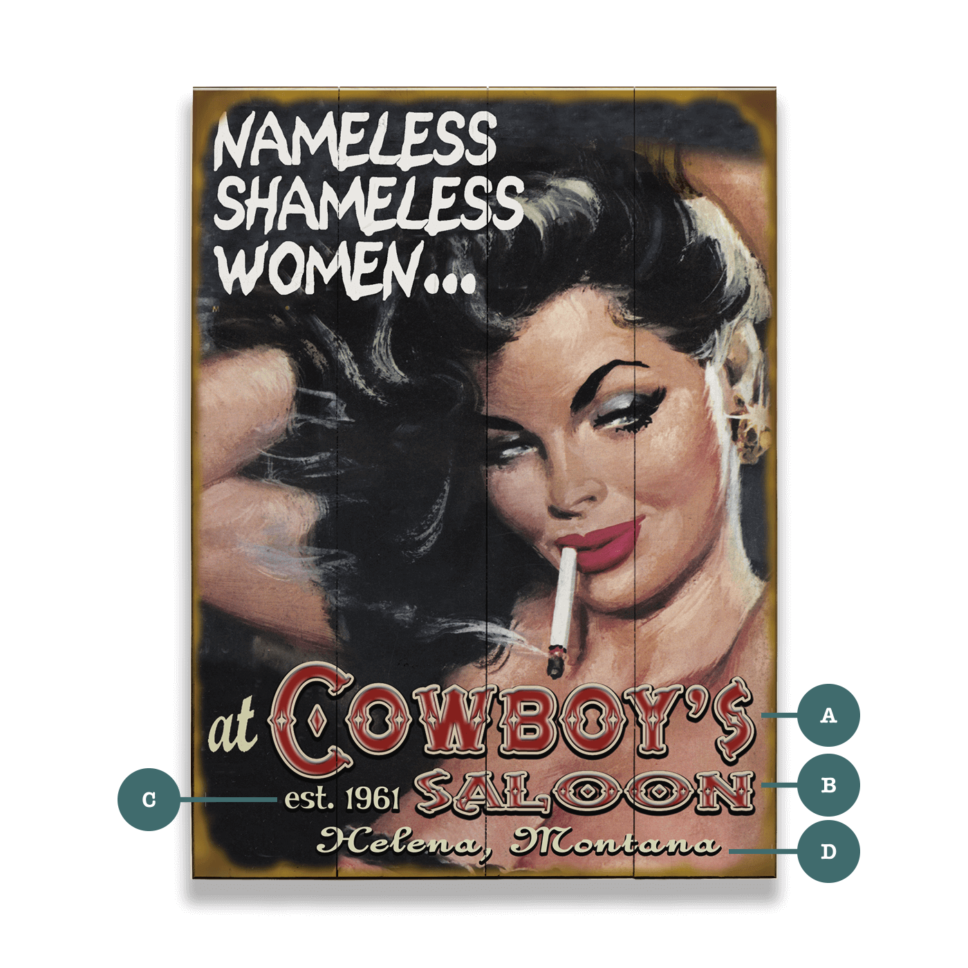 Nameless Shameless Women - Wood & Metal Wall Art