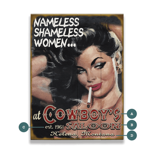 Nameless Shameless Women - Wood & Metal Wall Art
