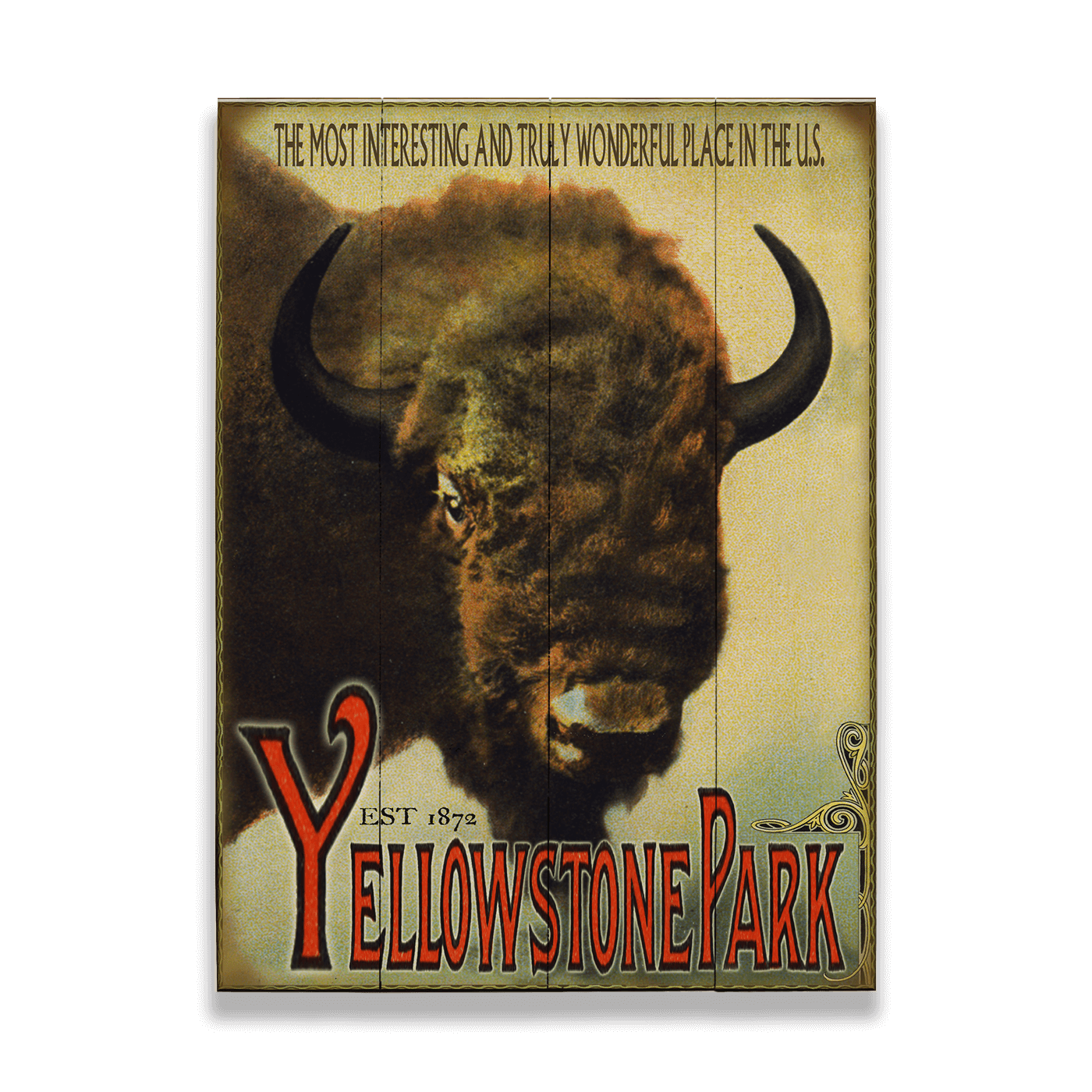 Yellowstone Bison Wildlife Design - Wood & Metal Wall Art