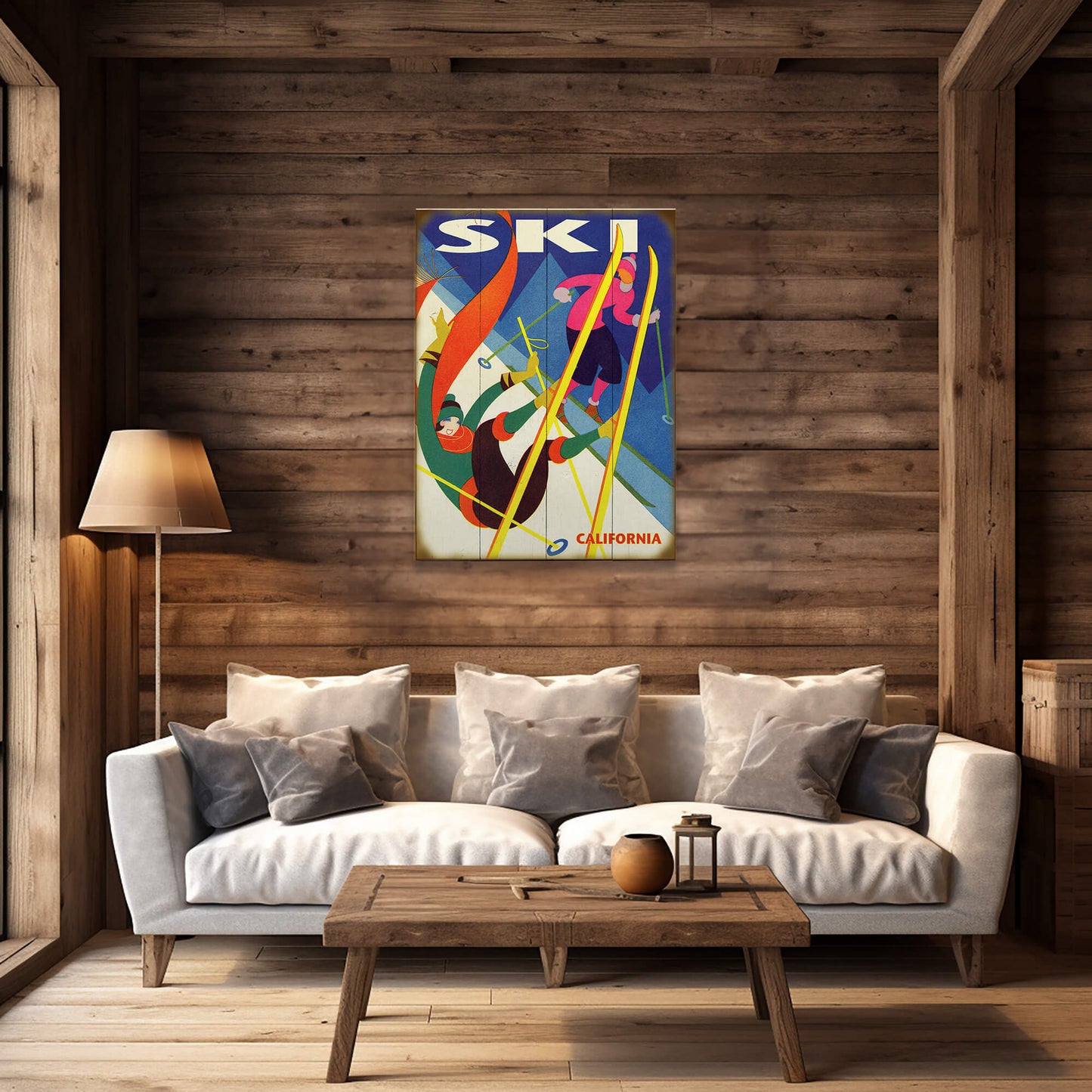 Falling Skier - Wood & Metal Wall Art
