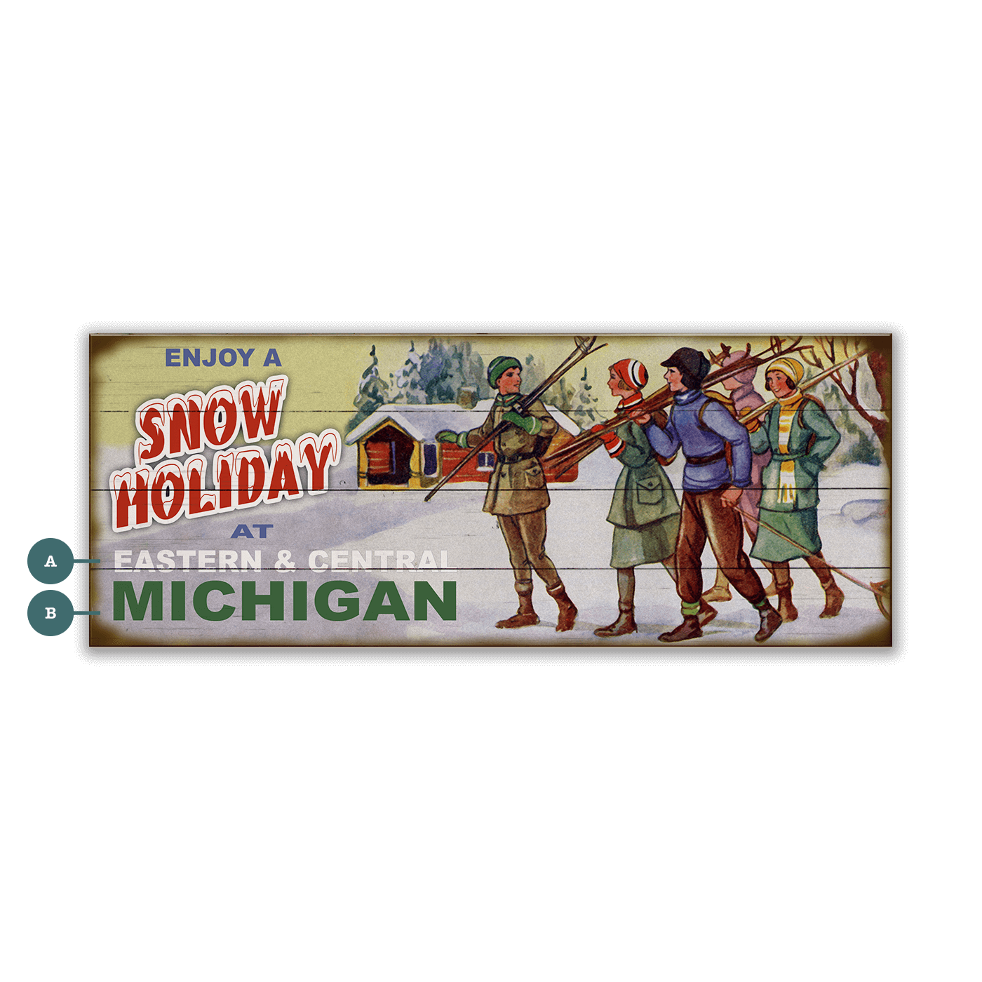Enjoy a Snow Holiday - Wood & Metal Wall Art