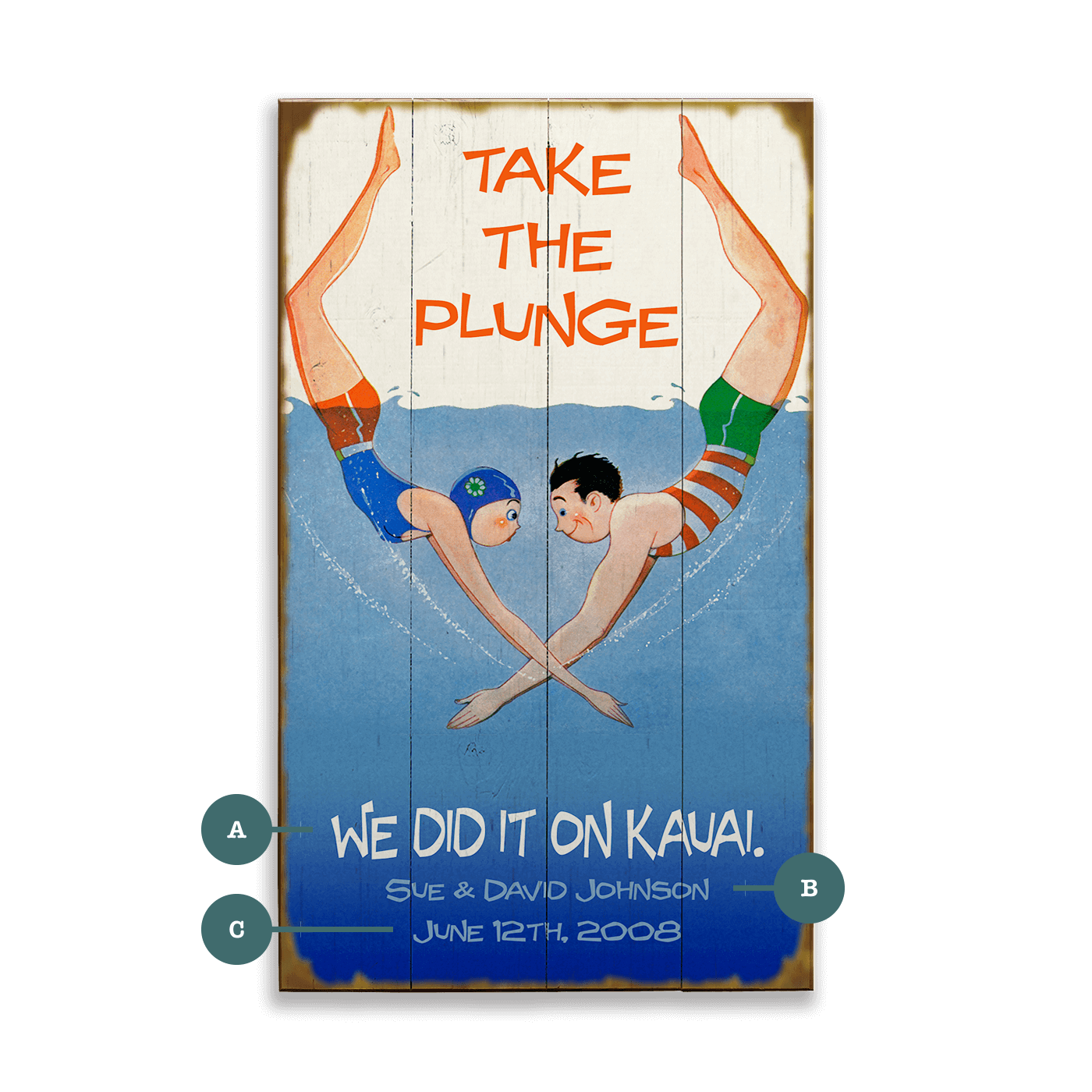 Take the Plunge Diving Couple - Wood & Metal Wall Art