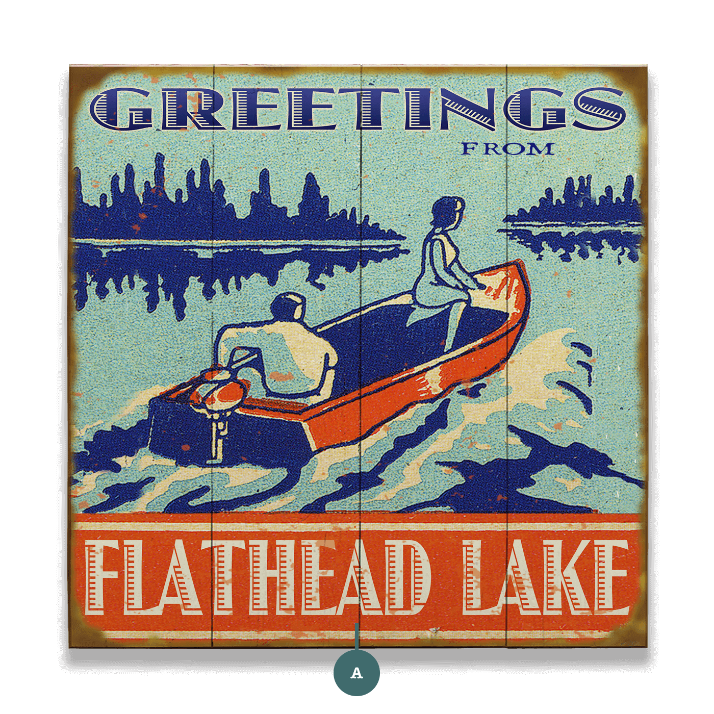Greetings from the Lake - Wood & Metal Wall Art